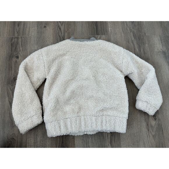 Crewcuts Jacket Girls 6 7 years Sherpa Teddy Coat Cream Gray - Picture 4 of 9